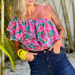 Floral Ruffle Top - Gorgeous Colors